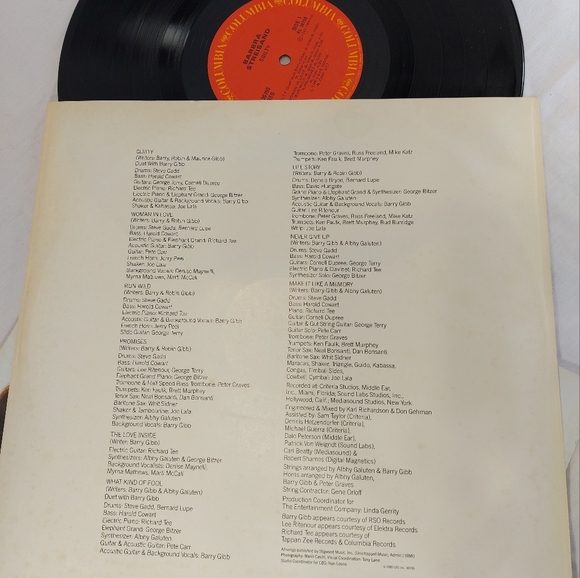 Barbra Streisand Guilty (1980) Vinyl LP  Barry Gibb, Columbia Records - Picture 5 of 6